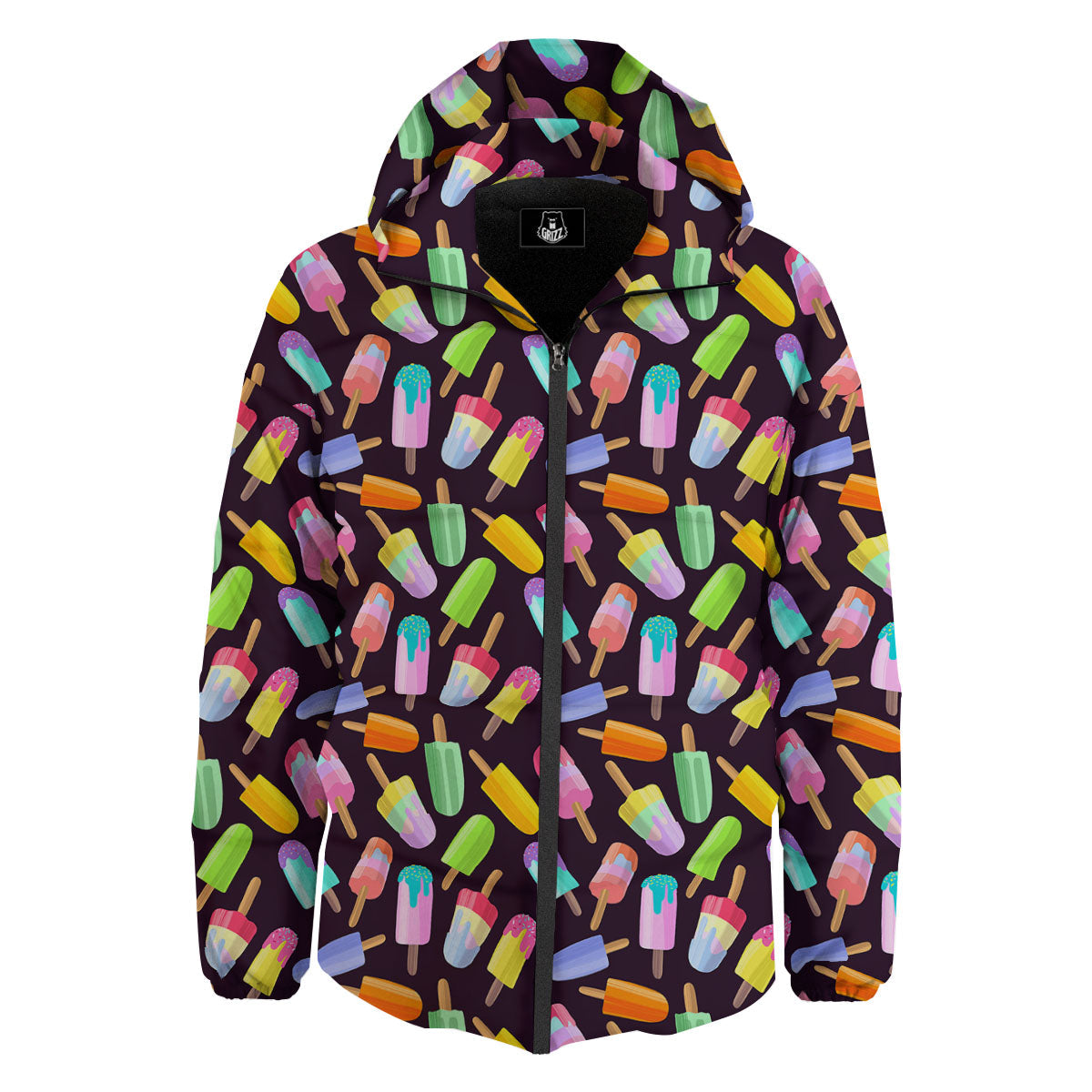 Ice Cream Colorful Print Pattern Down Jacket-grizzshop