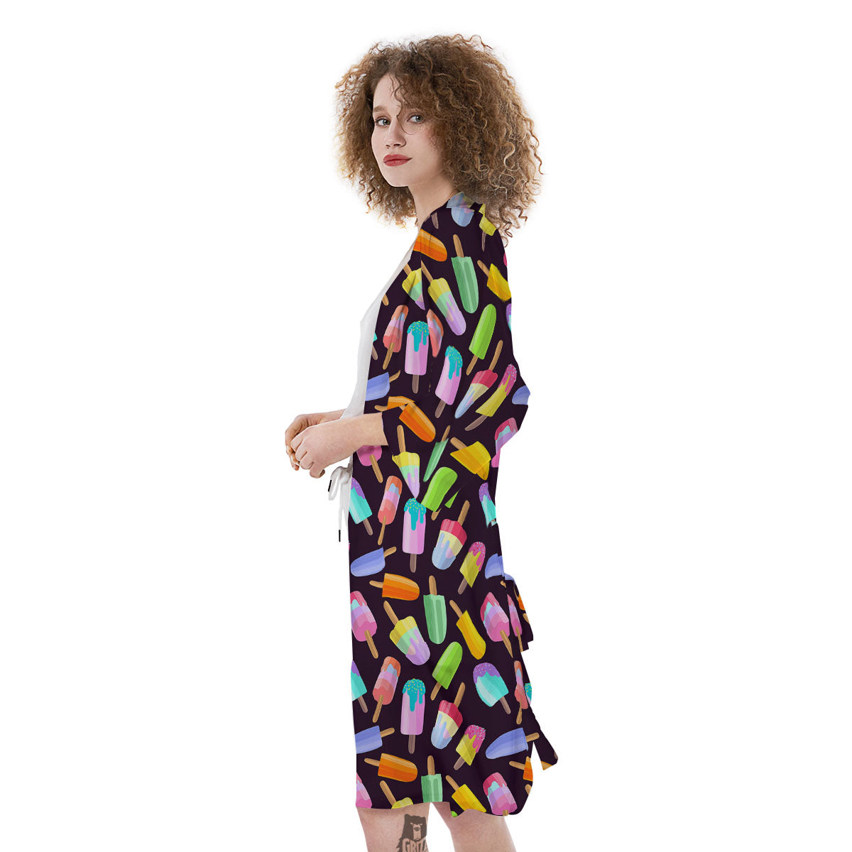 Ice Cream Colorful Print Pattern Kimono-grizzshop