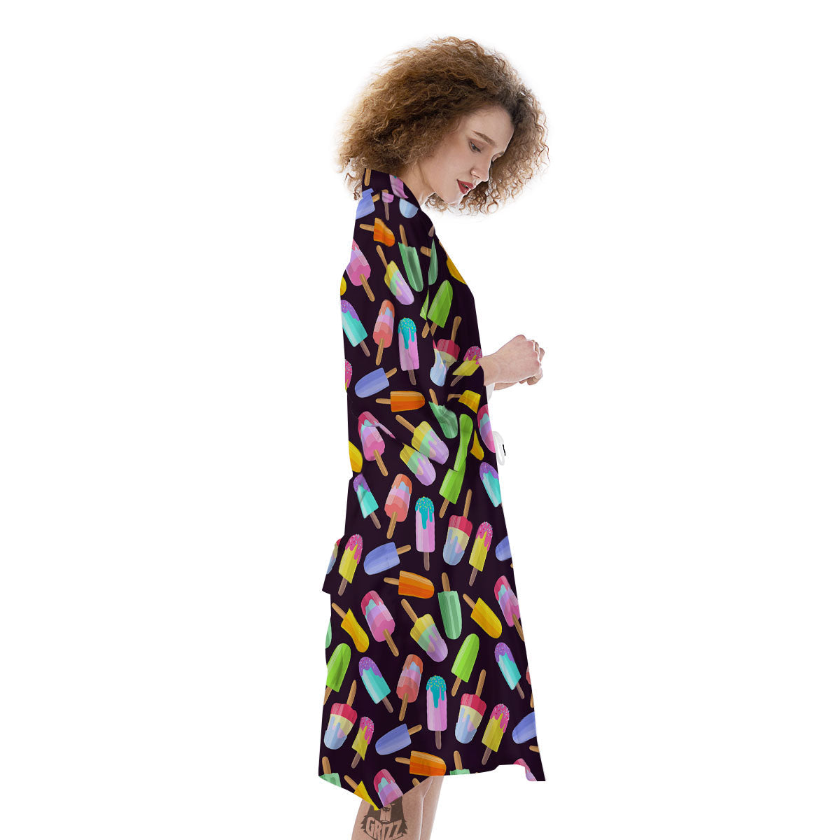 Ice Cream Colorful Print Pattern Kimono-grizzshop