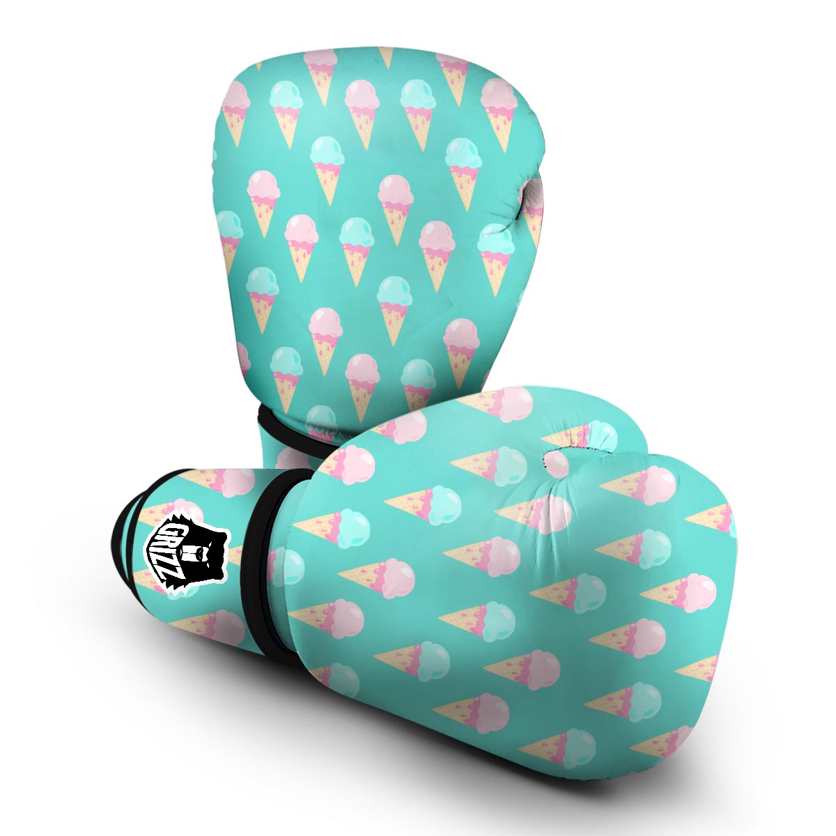 Ice Cream Cone Pastel Pattern Print Boxing Gloves-grizzshop