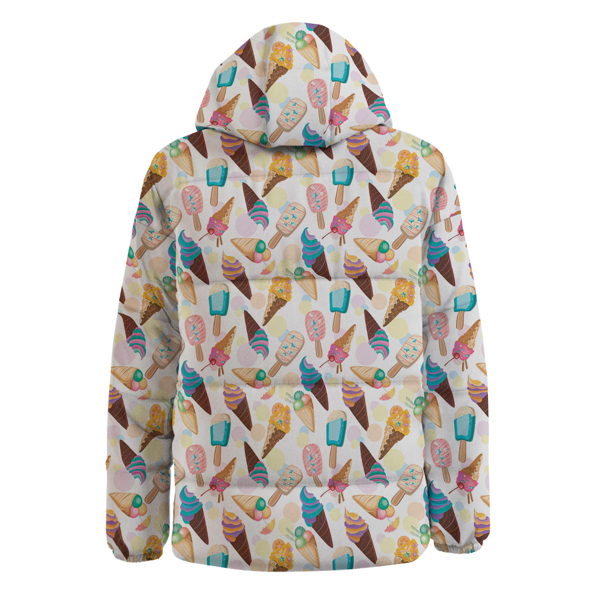 Ice Cream Cones Pastel Print Pattern Down Jacket-grizzshop