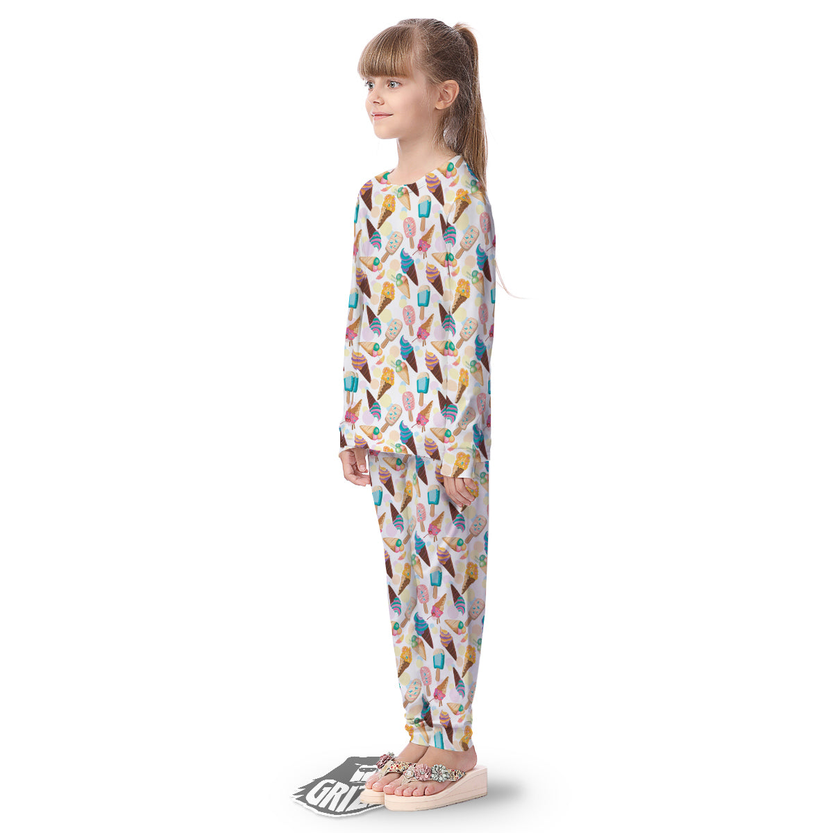 Ice Cream Cones Pastel Print Pattern Kid's Pajamas-grizzshop