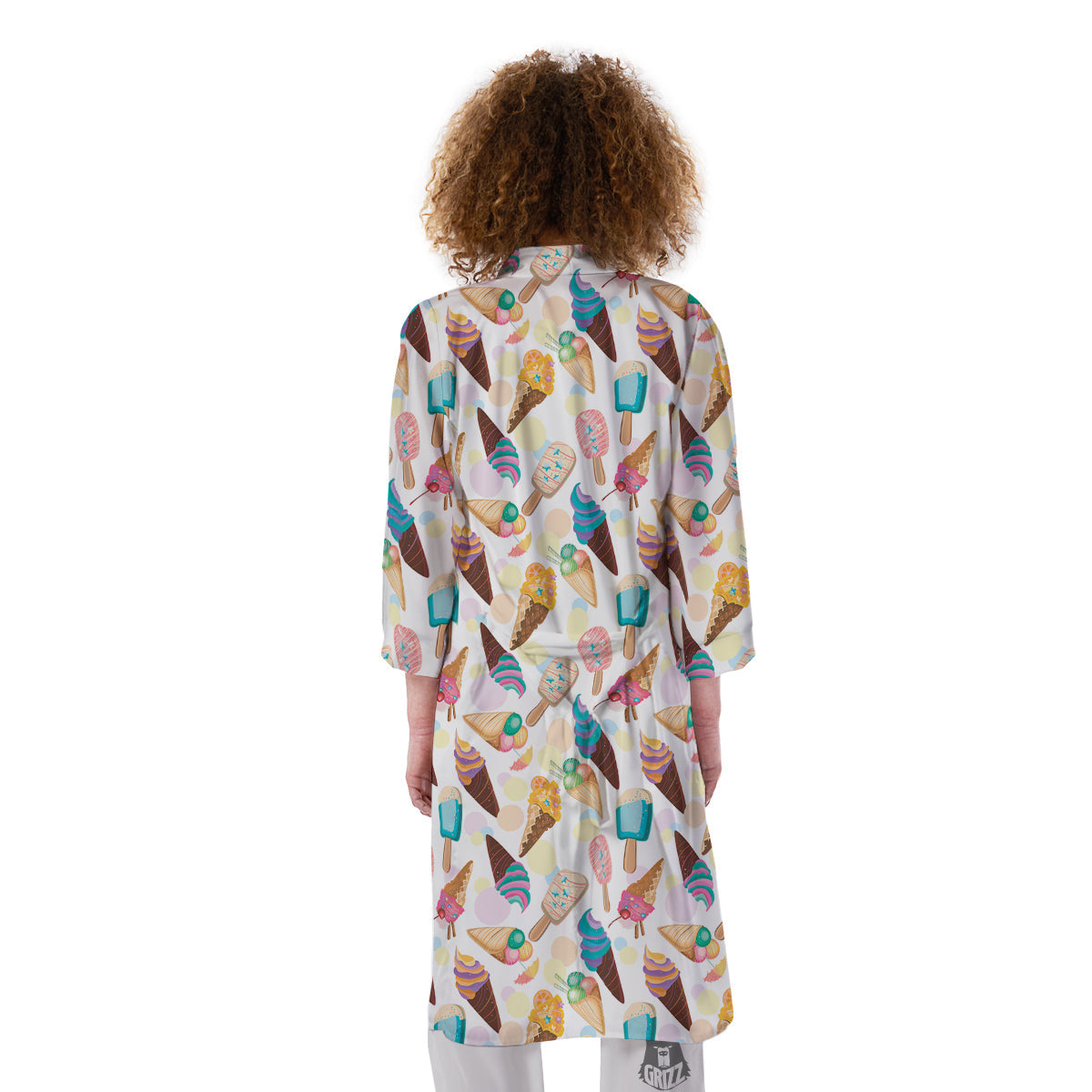 Ice Cream Cones Pastel Print Pattern Kimono-grizzshop