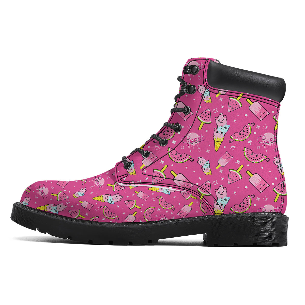 Ice Cream Cute Print Pattern Boots-grizzshop