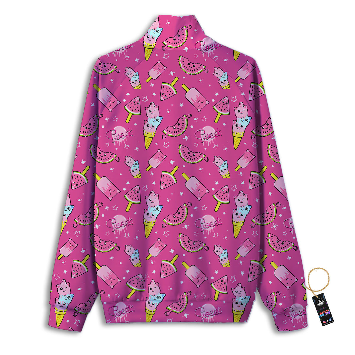 Ice Cream Cute Print Pattern Track Jacket-grizzshop
