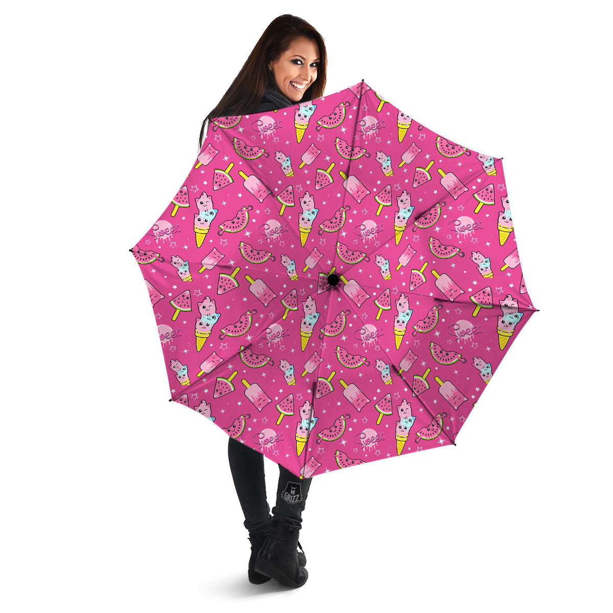 Ice Cream Cute Print Pattern Umbrella-grizzshop
