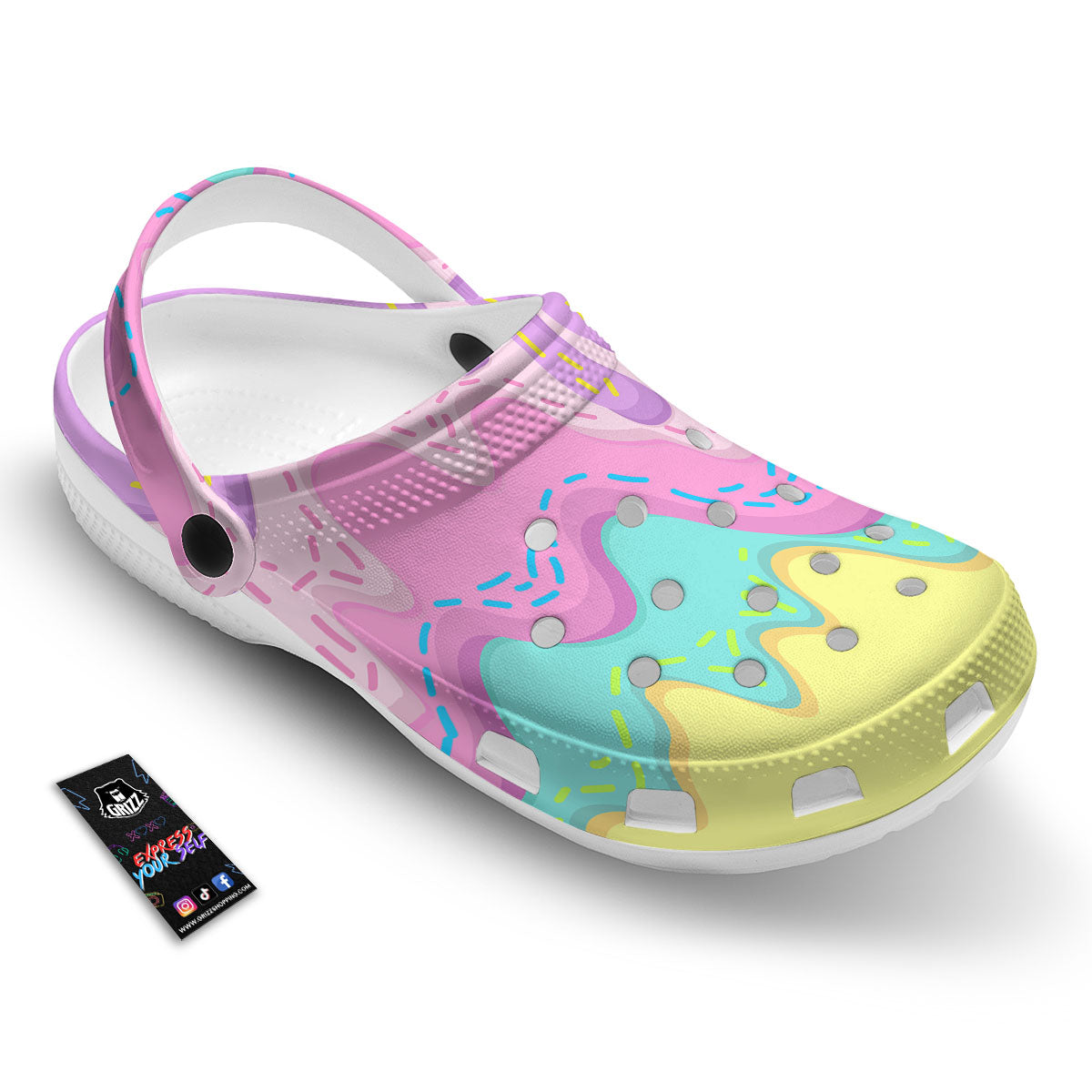 Ice Cream Dripping Pastel Print Clog-grizzshop