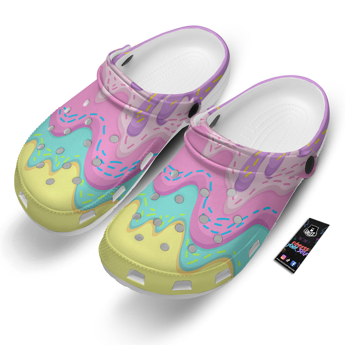 Ice Cream Dripping Pastel Print Clog-grizzshop