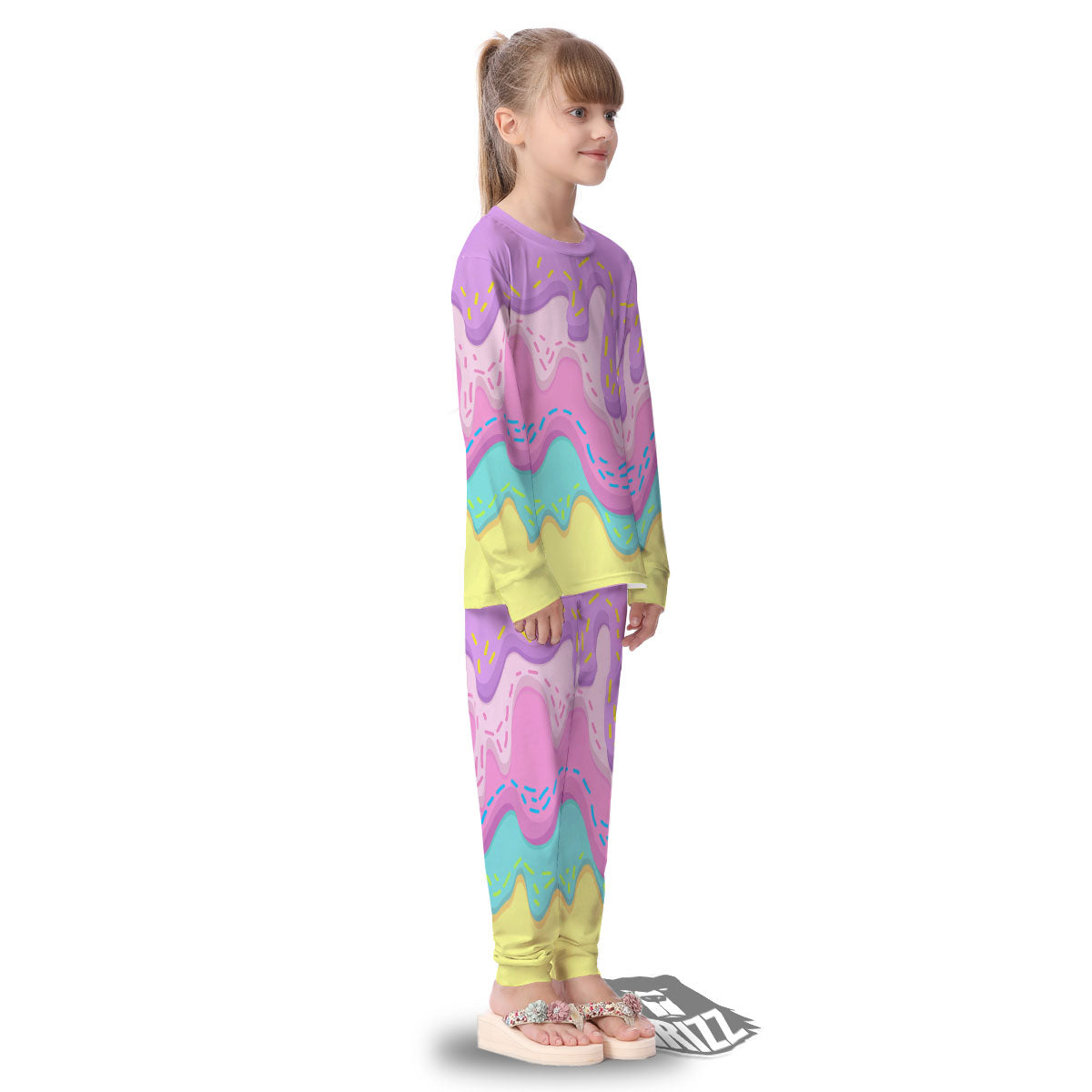 Ice Cream Dripping Pastel Print Kid's Pajamas-grizzshop