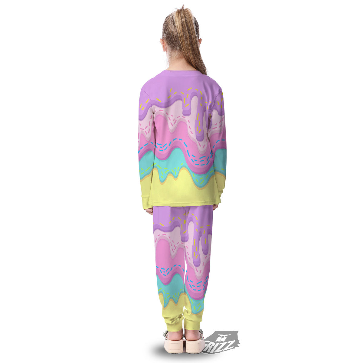 Ice Cream Dripping Pastel Print Kid's Pajamas-grizzshop