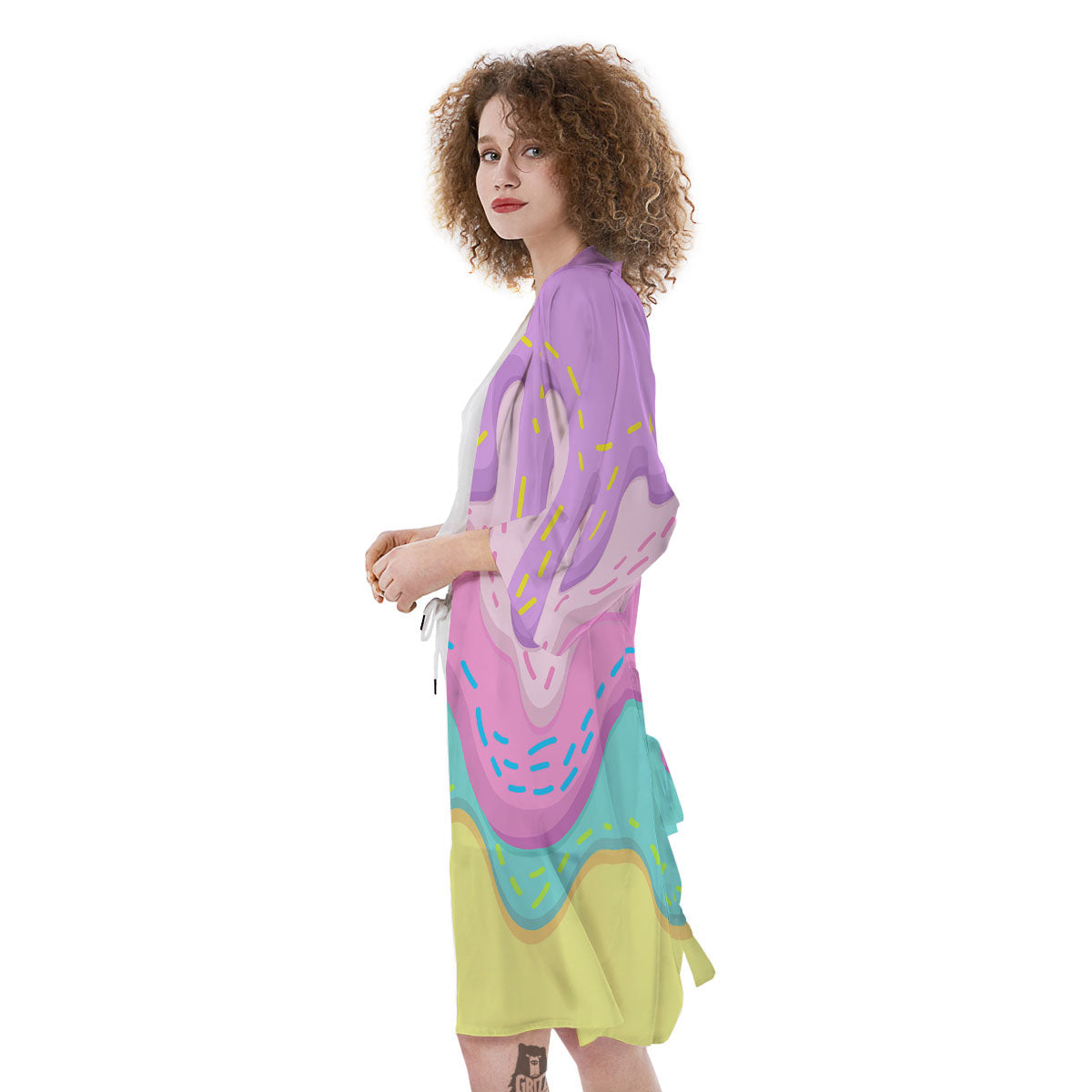 Ice Cream Dripping Pastel Print Kimono-grizzshop
