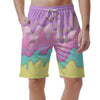 Ice Cream Dripping Pastel Print Men's Shorts-grizzshop