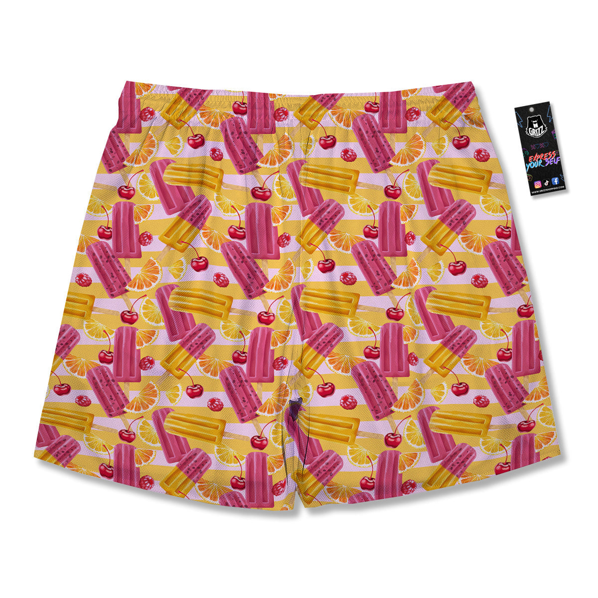 Ice Cream Fruits And Berries Print Pattern Men's Running Shorts-grizzshop