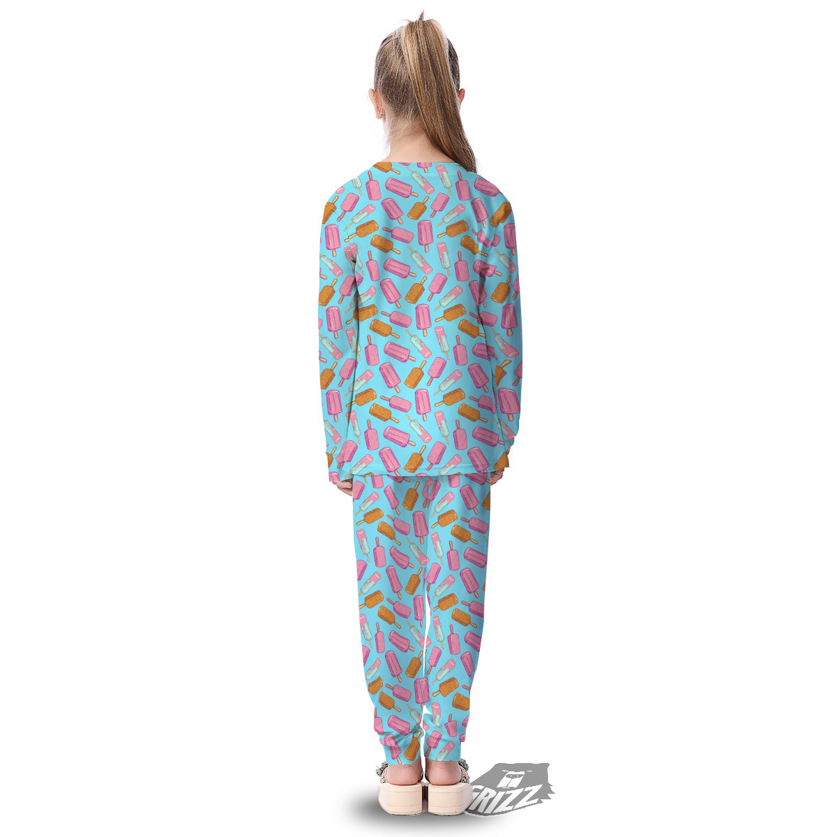 Ice Cream Pink And Brown Print Pattern Kid's Pajamas-grizzshop