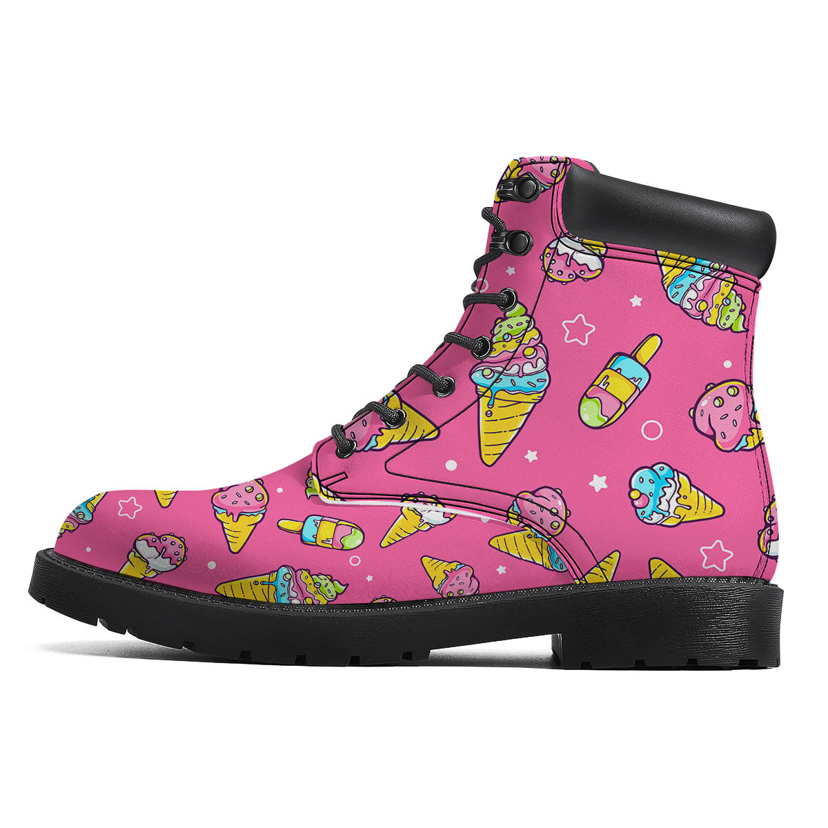 Ice Cream Pink Print Pattern Boots-grizzshop