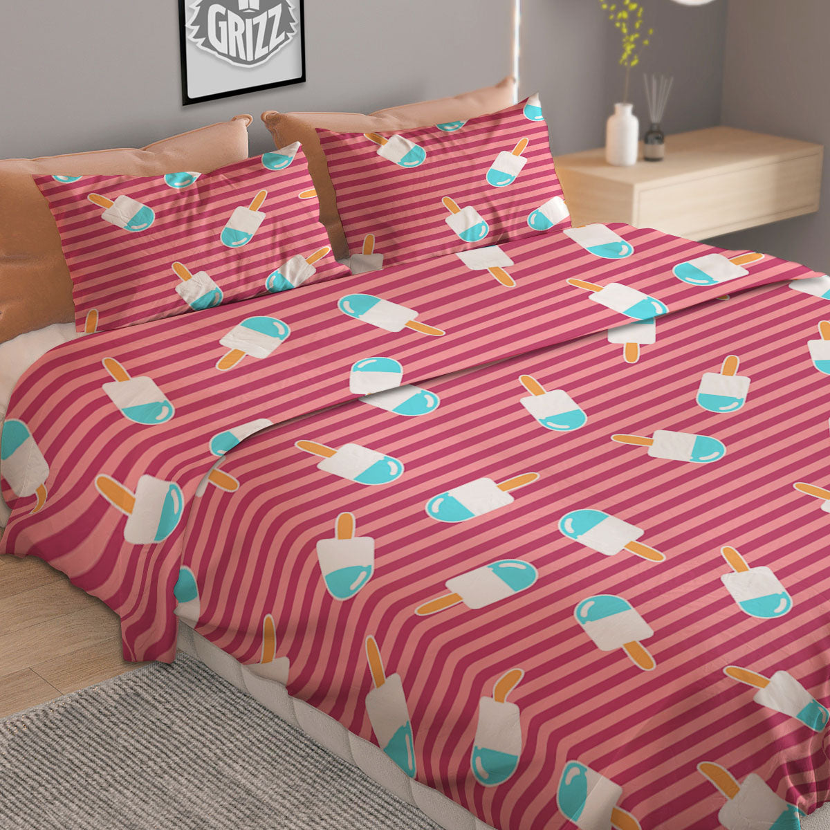 Houndstooth Black And Tan Print Pattern Duvet Cover Bedding Set