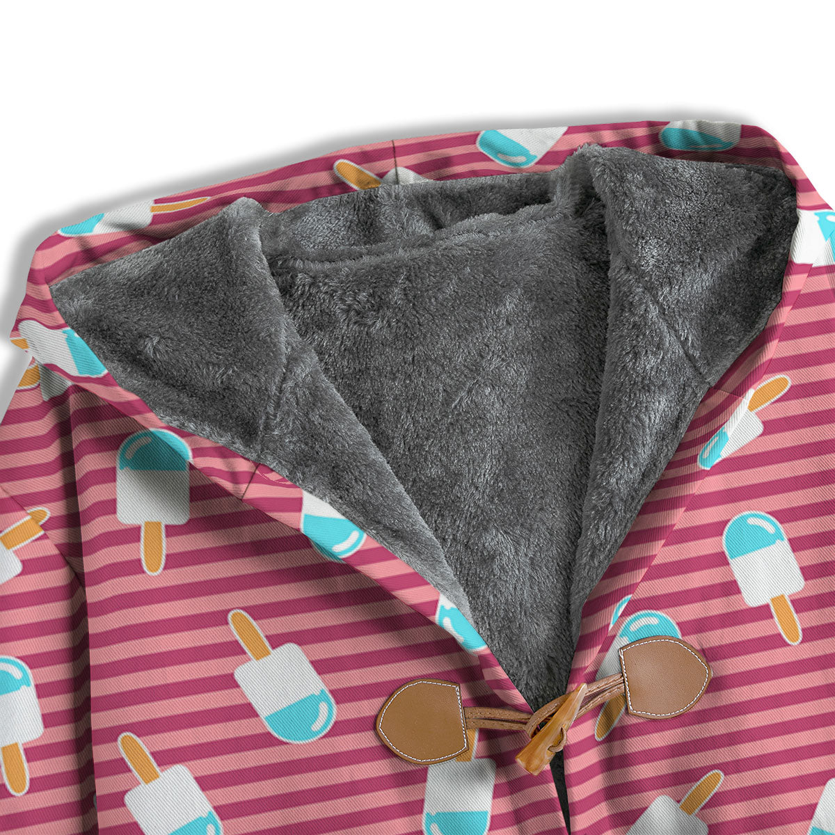 Ice Cream Pink Striped Print Pattern Men's Windbreaker Jacket-grizzshop