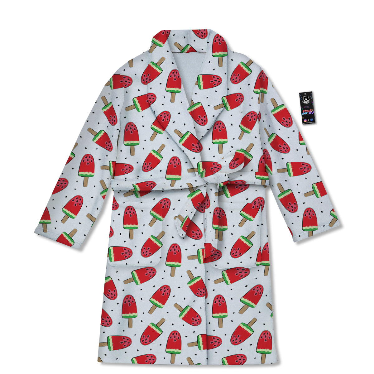 Ice Cream Watermelon Print Pattern Bathrobe-grizzshop