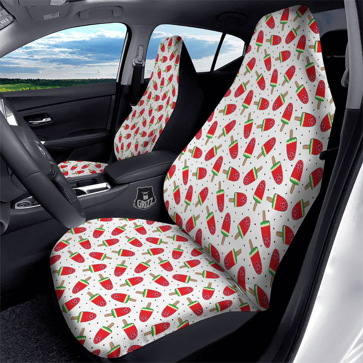 Ice Cream Watermelon Print Pattern Car Seat Covers-grizzshop