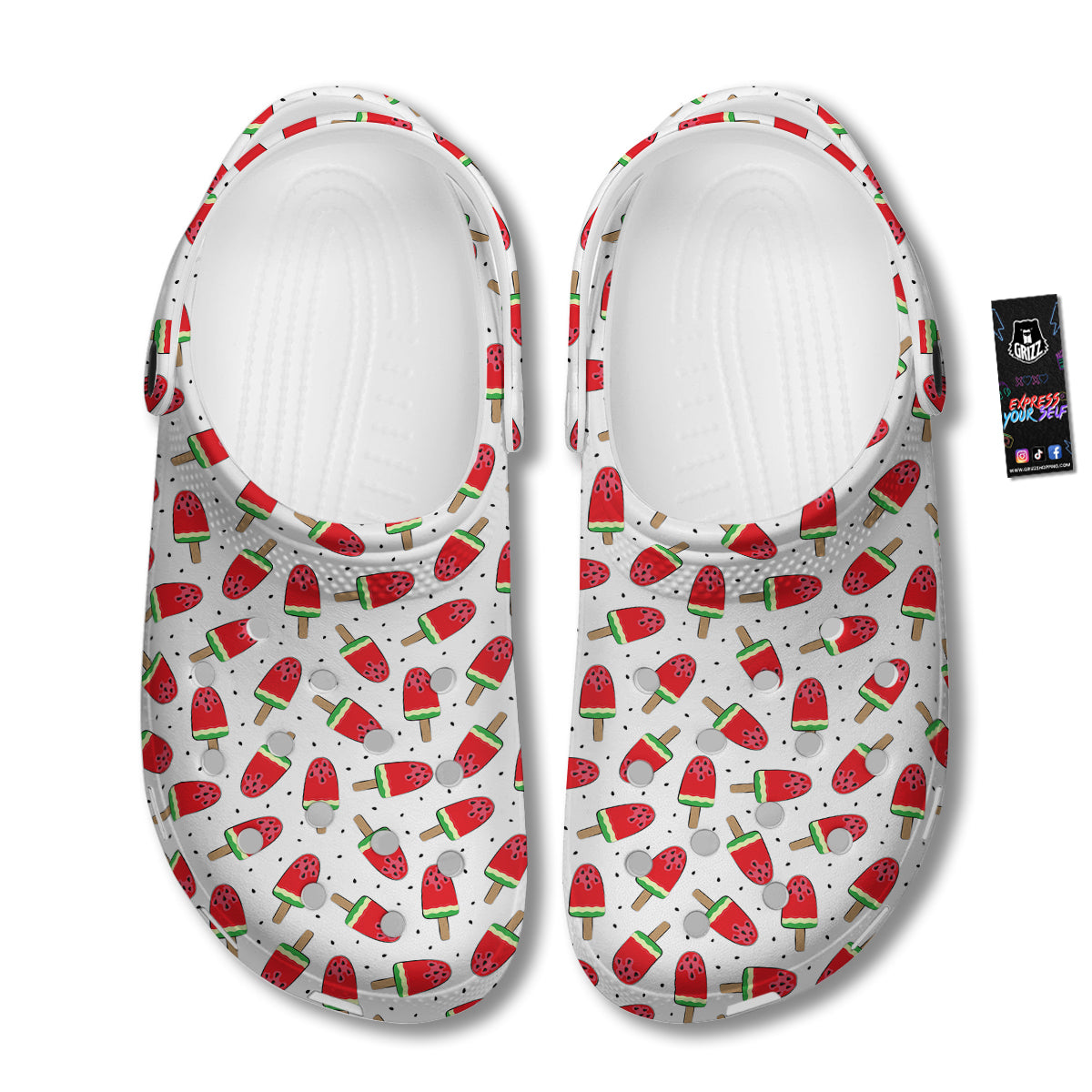 Ice Cream Watermelon Print Pattern Clog-grizzshop
