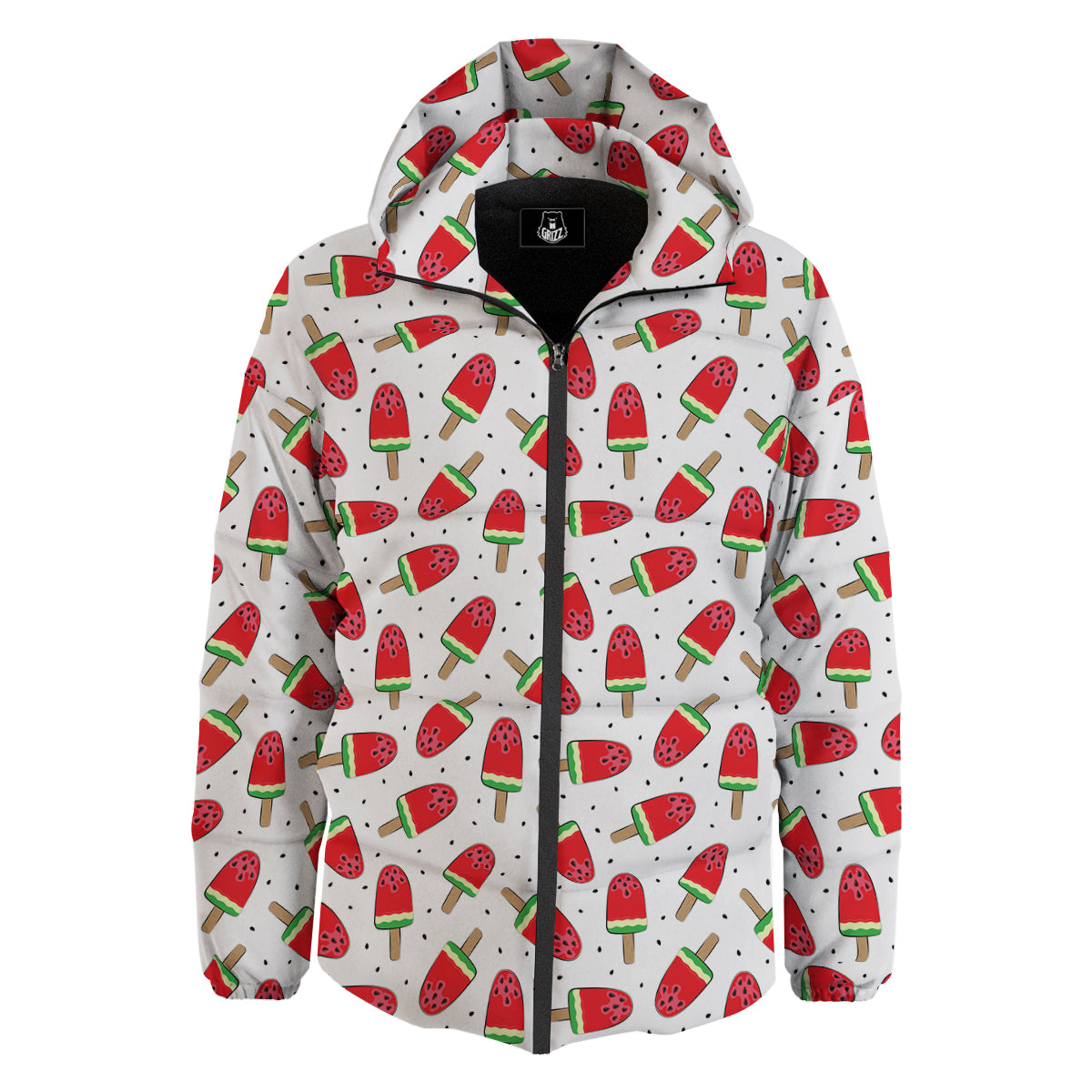 Ice Cream Watermelon Print Pattern Down Jacket-grizzshop