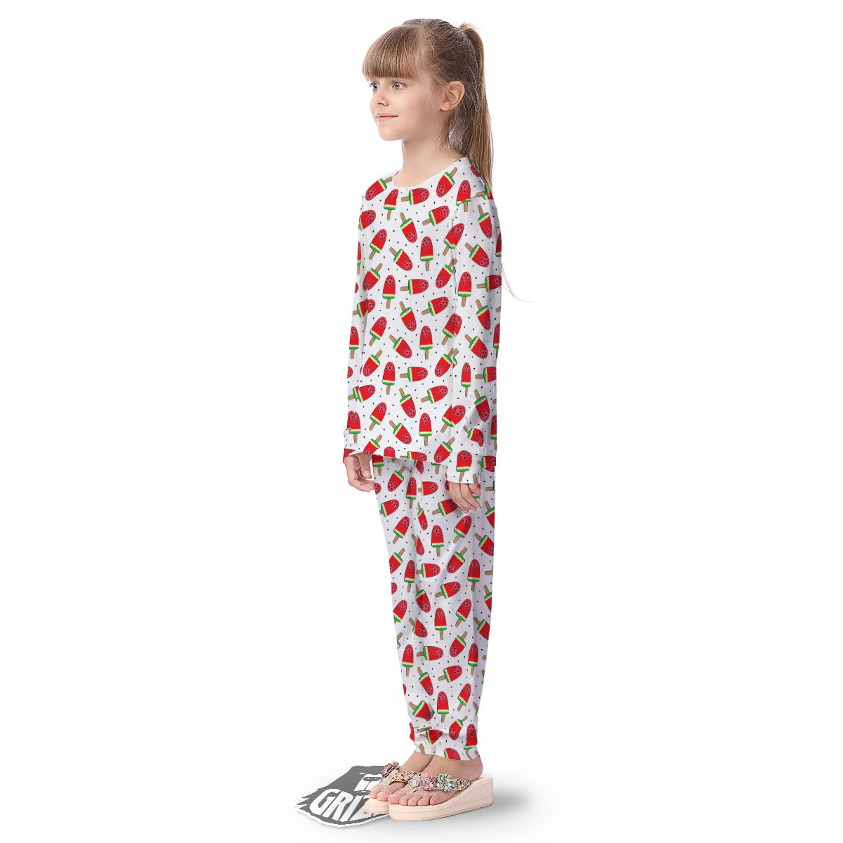 Ice Cream Watermelon Print Pattern Kid's Pajamas-grizzshop