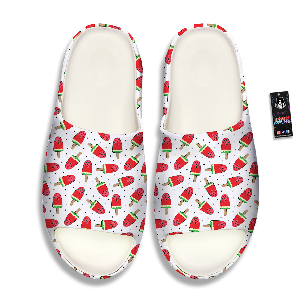 Ice Cream Watermelon Print Pattern Sandals-grizzshop