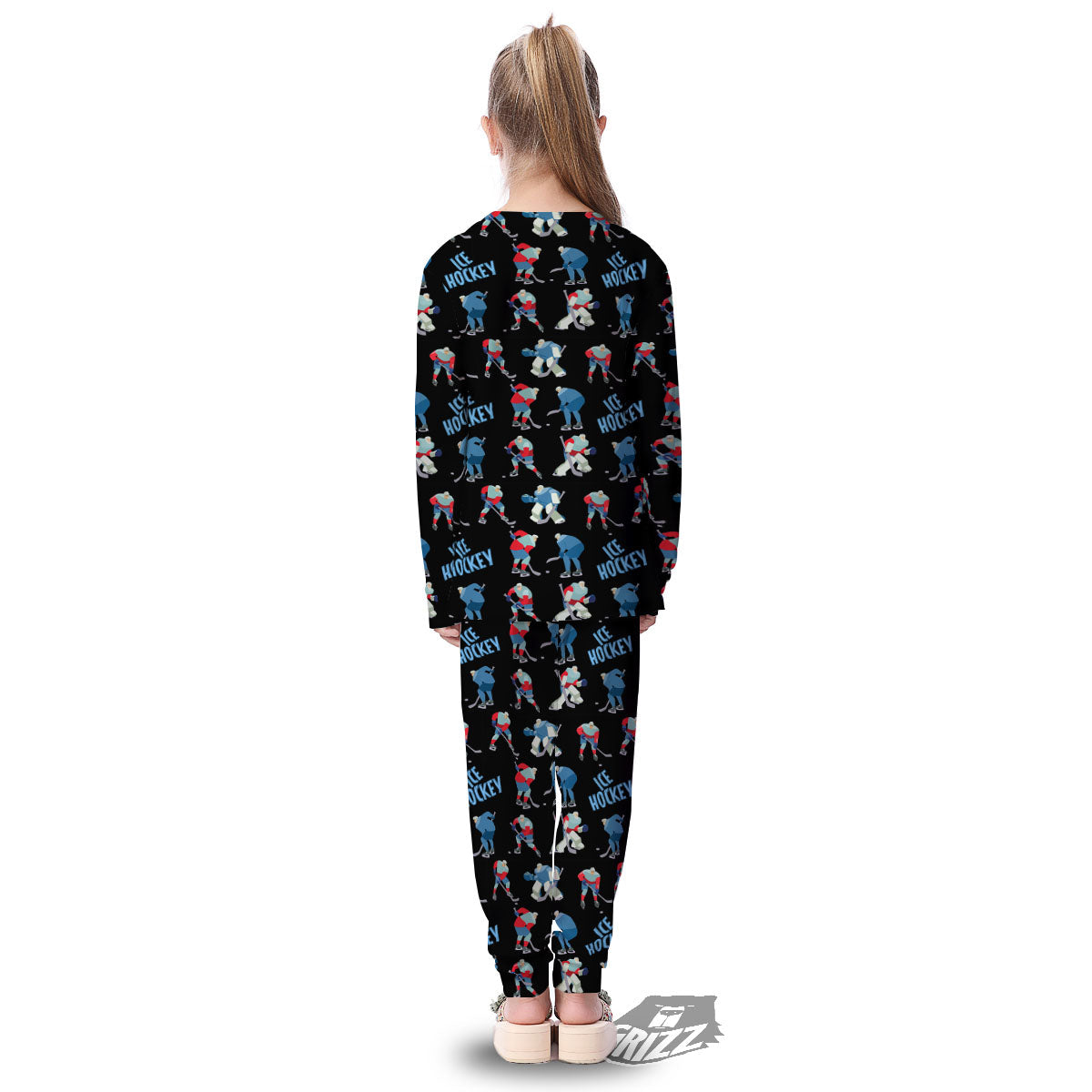 Ice Hockey Players Print Pattern Kid's Pajamas-grizzshop