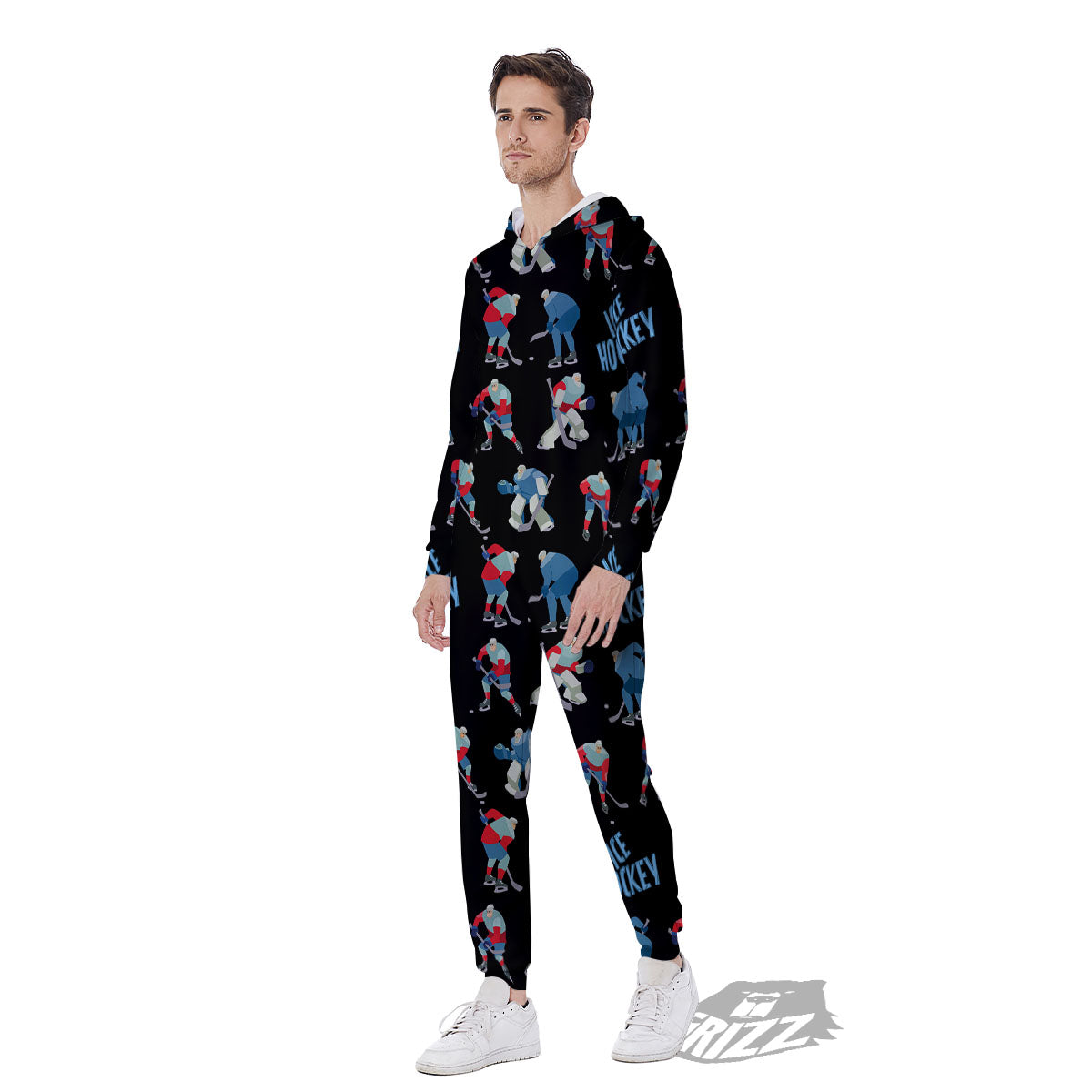 Ice Hockey Players Print Pattern Men's Jumpsuit-grizzshop