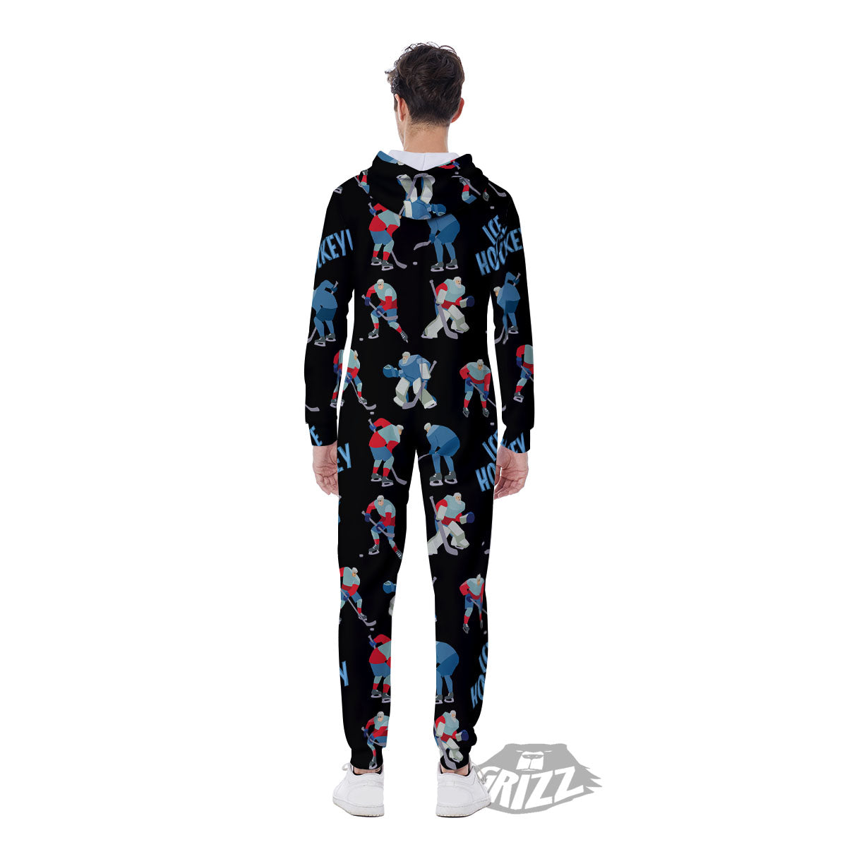 Ice Hockey Players Print Pattern Men's Jumpsuit-grizzshop