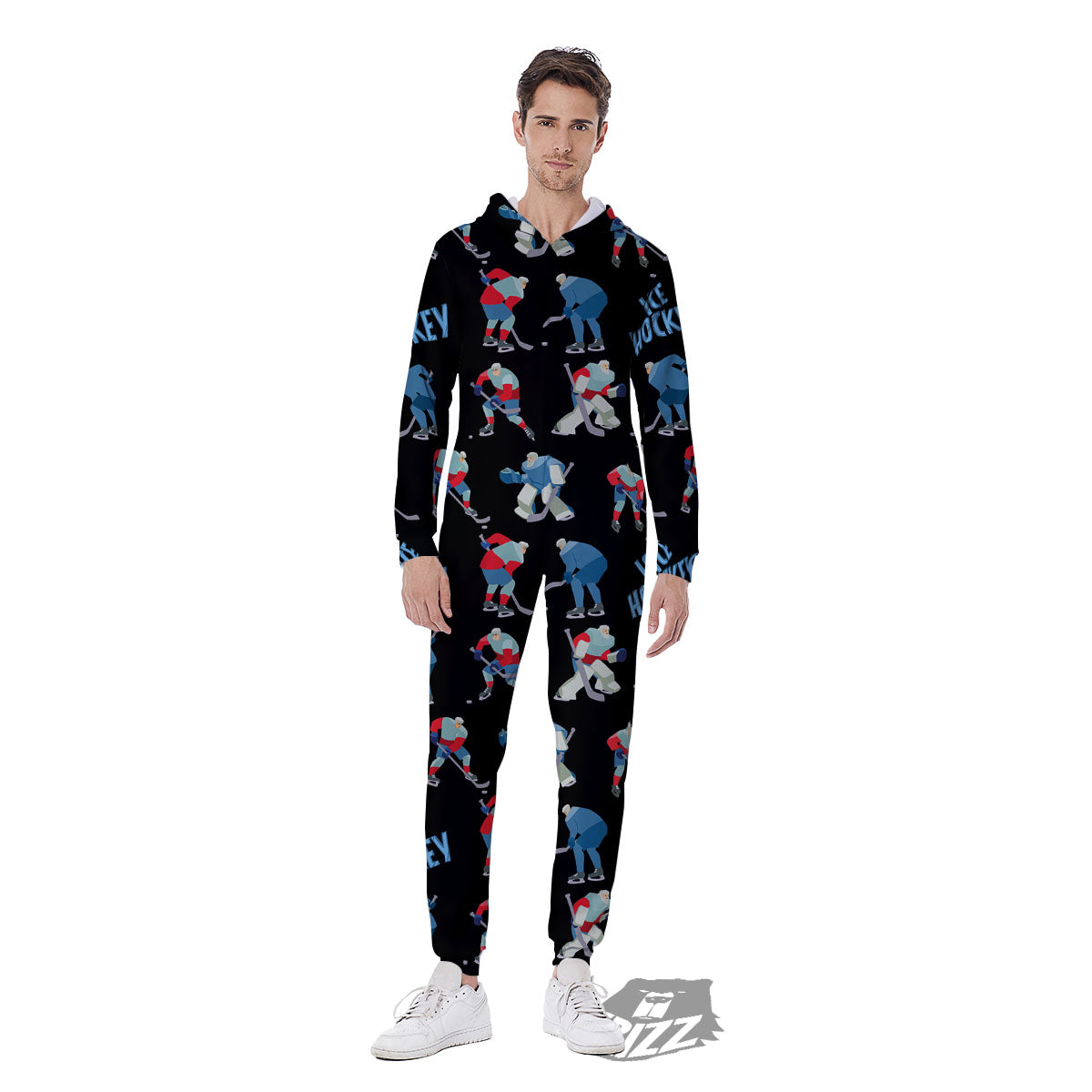 Ice Hockey Players Print Pattern Men's Jumpsuit-grizzshop