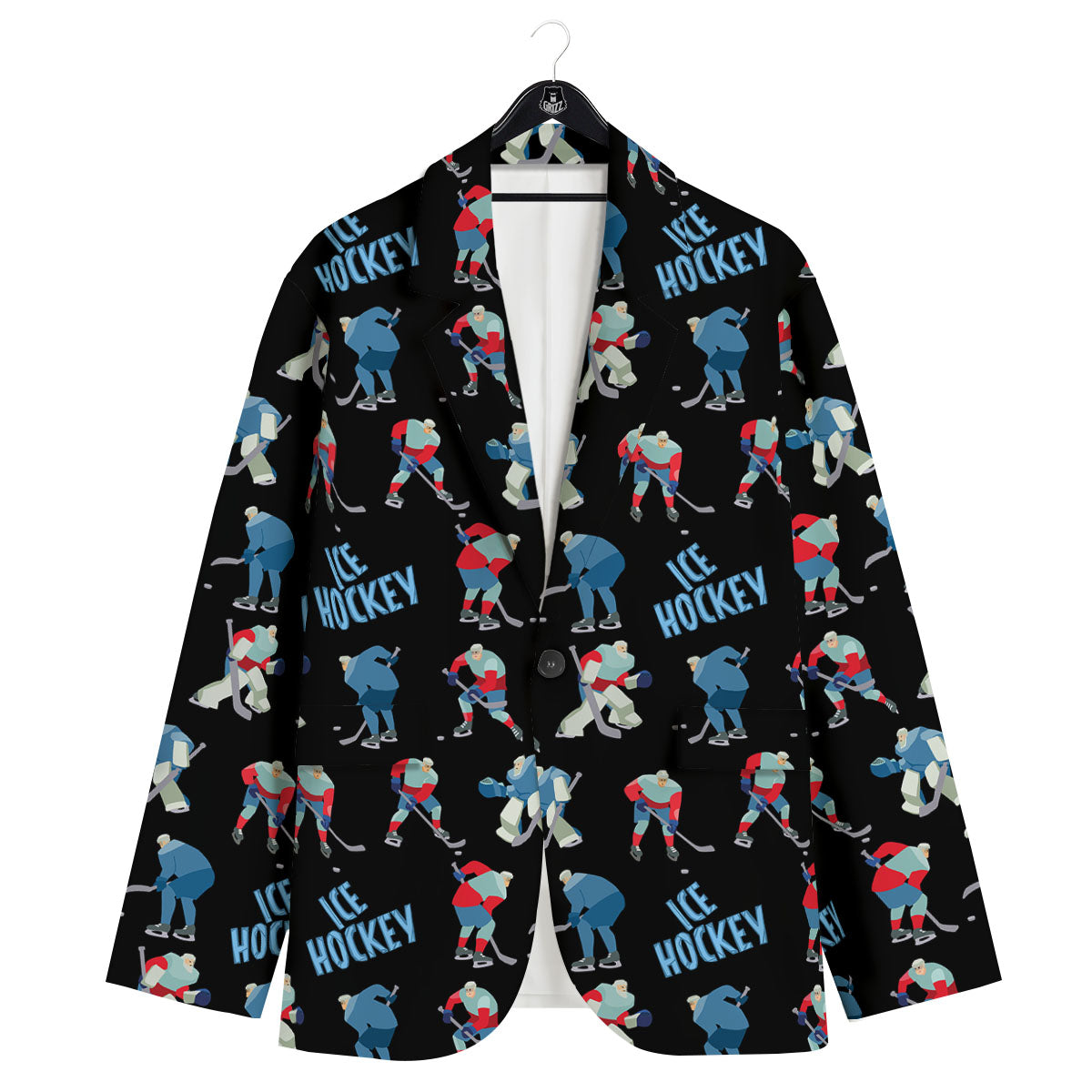 Ice Hockey Players Print Pattern Men's Sport Coat-grizzshop