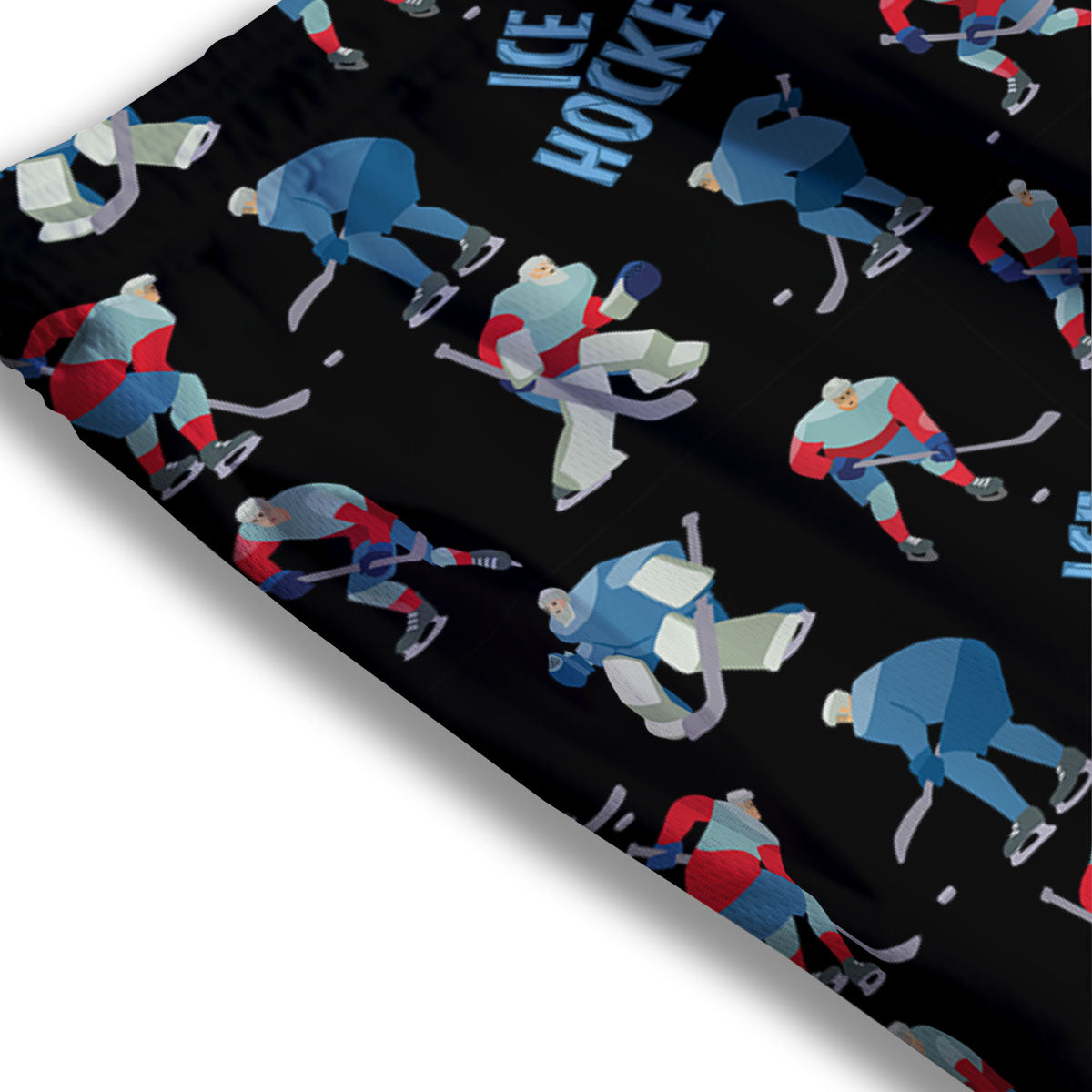Ice Hockey Players Print Pattern Mesh Shorts