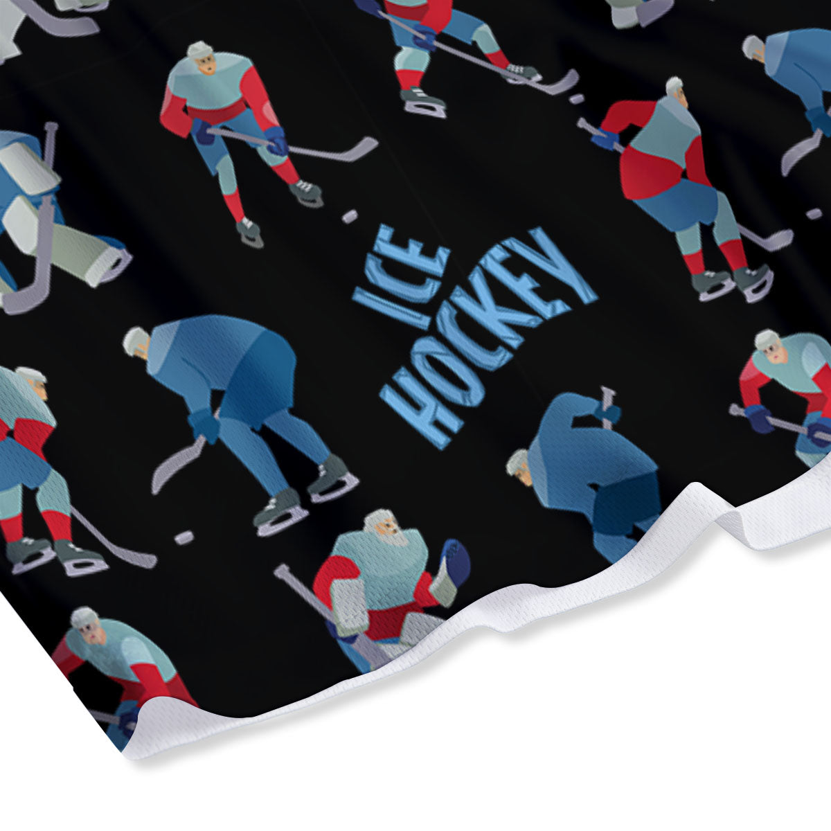 Ice Hockey Players Print Pattern Mesh Shorts