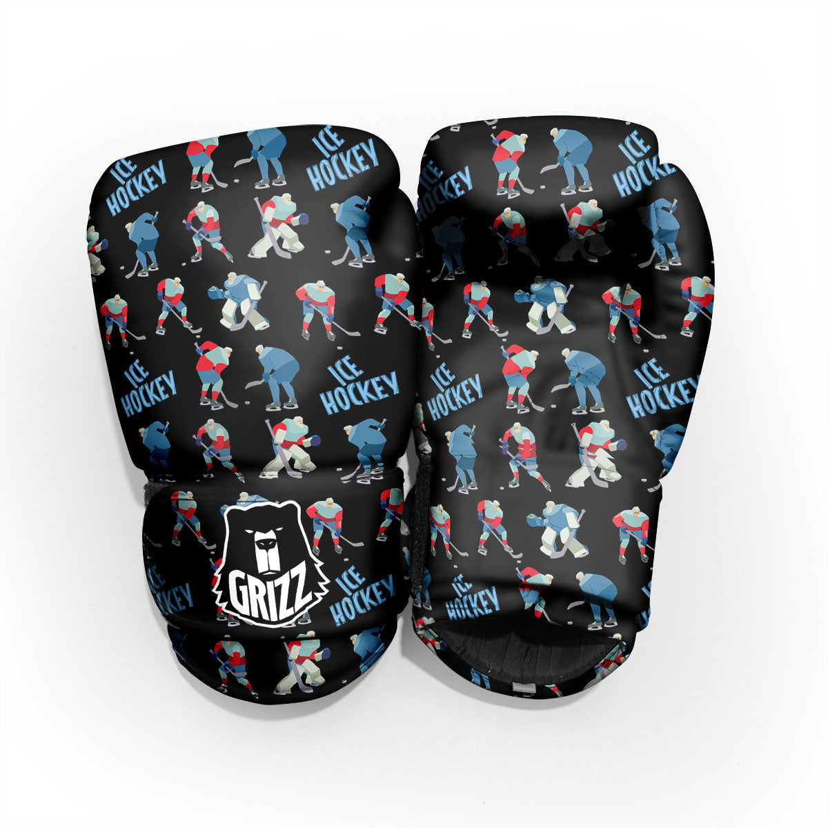 Ice Hockey Players Print Pattern Pro Boxing Glove