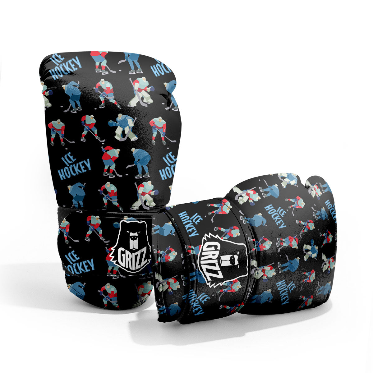 Ice Hockey Players Print Pattern Pro Boxing Glove