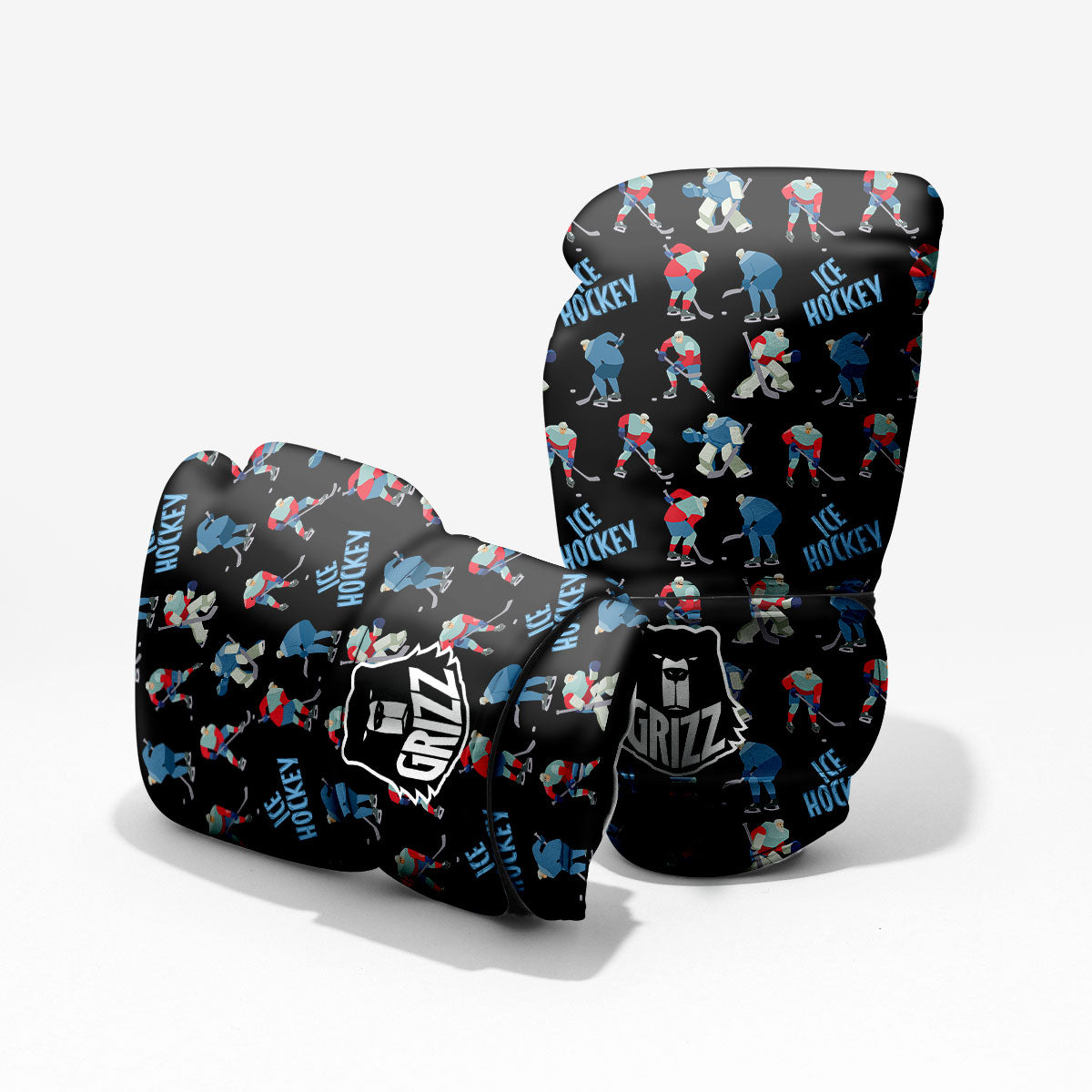 Ice Hockey Players Print Pattern Pro Boxing Glove