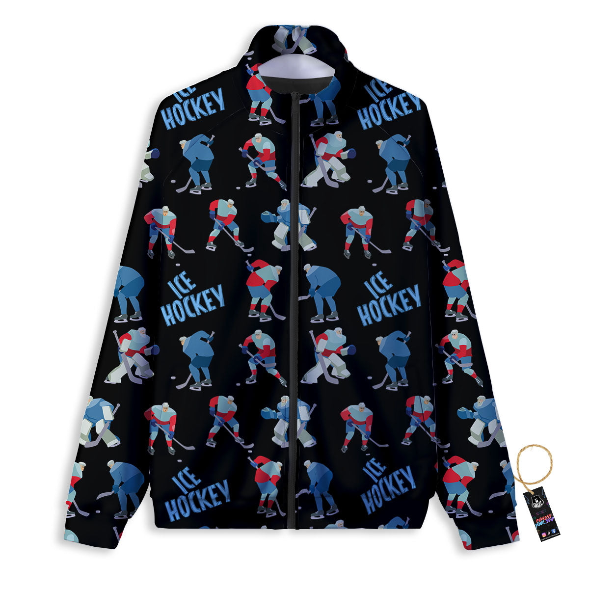 Ice Hockey Players Print Pattern Track Jacket-grizzshop
