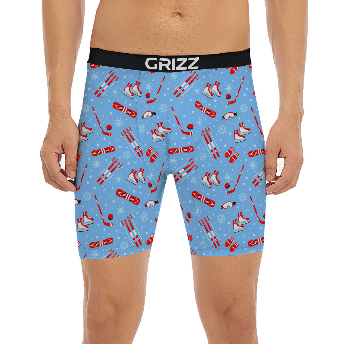 Ice Hockey Puck Print Pattern Boxer Briefs-grizzshop