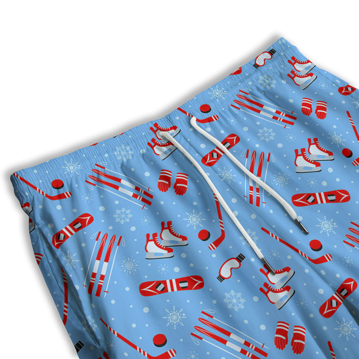 Ice Hockey Puck Print Pattern Men's Athletic Shorts