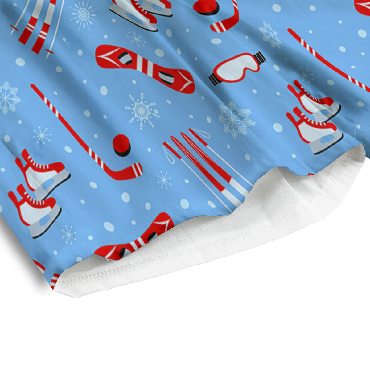 Ice Hockey Puck Print Pattern Men's Athletic Shorts