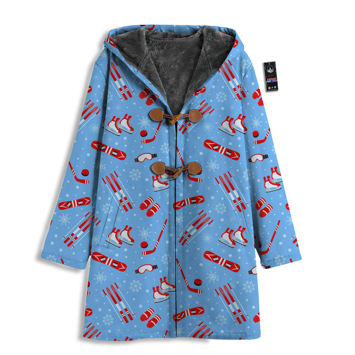 Ice Hockey Puck Print Pattern Men's Windbreaker Jacket-grizzshop