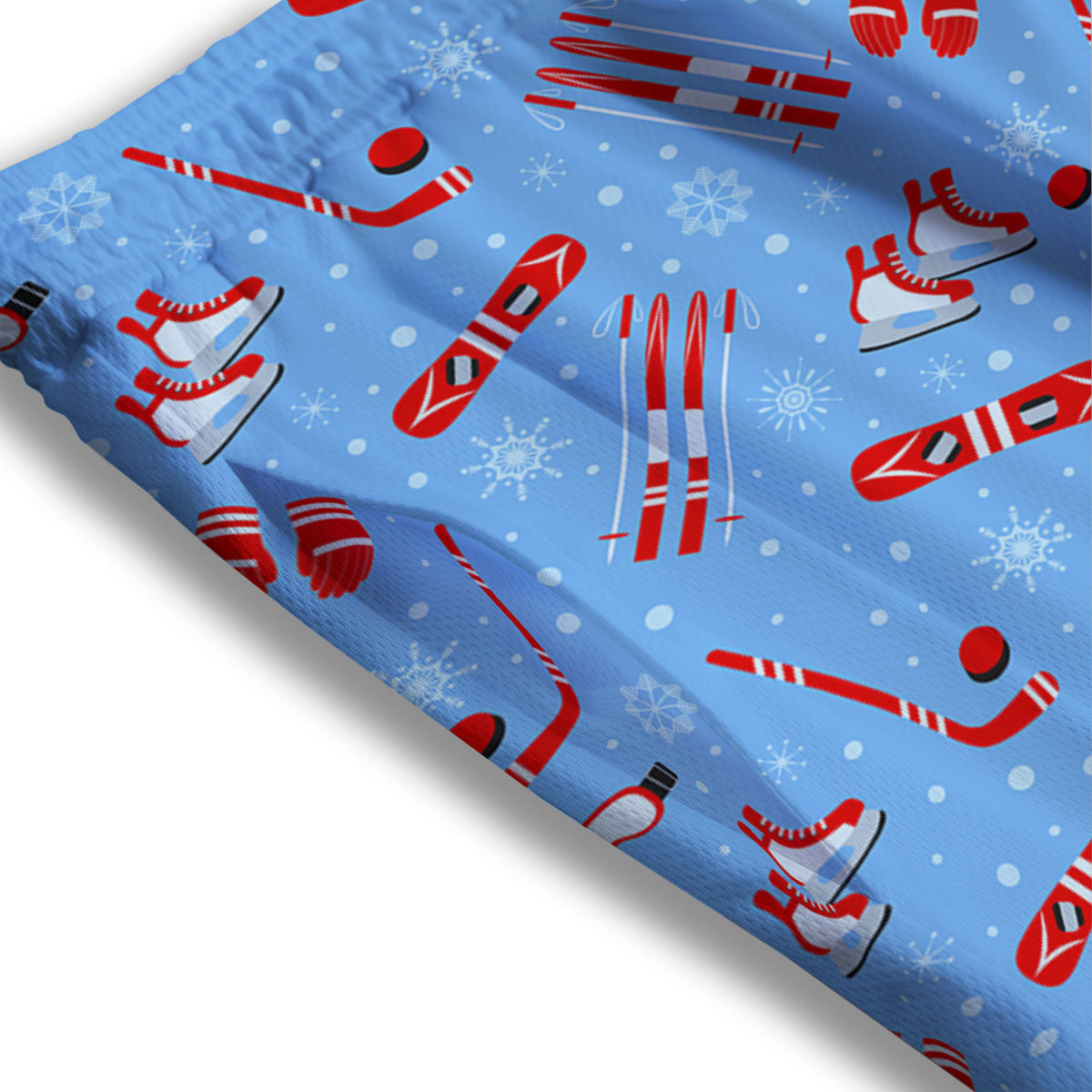 Ice Hockey Puck Print Pattern Mesh Shorts