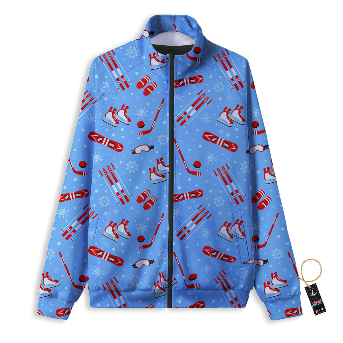 Ice Hockey Puck Print Pattern Track Jacket-grizzshop