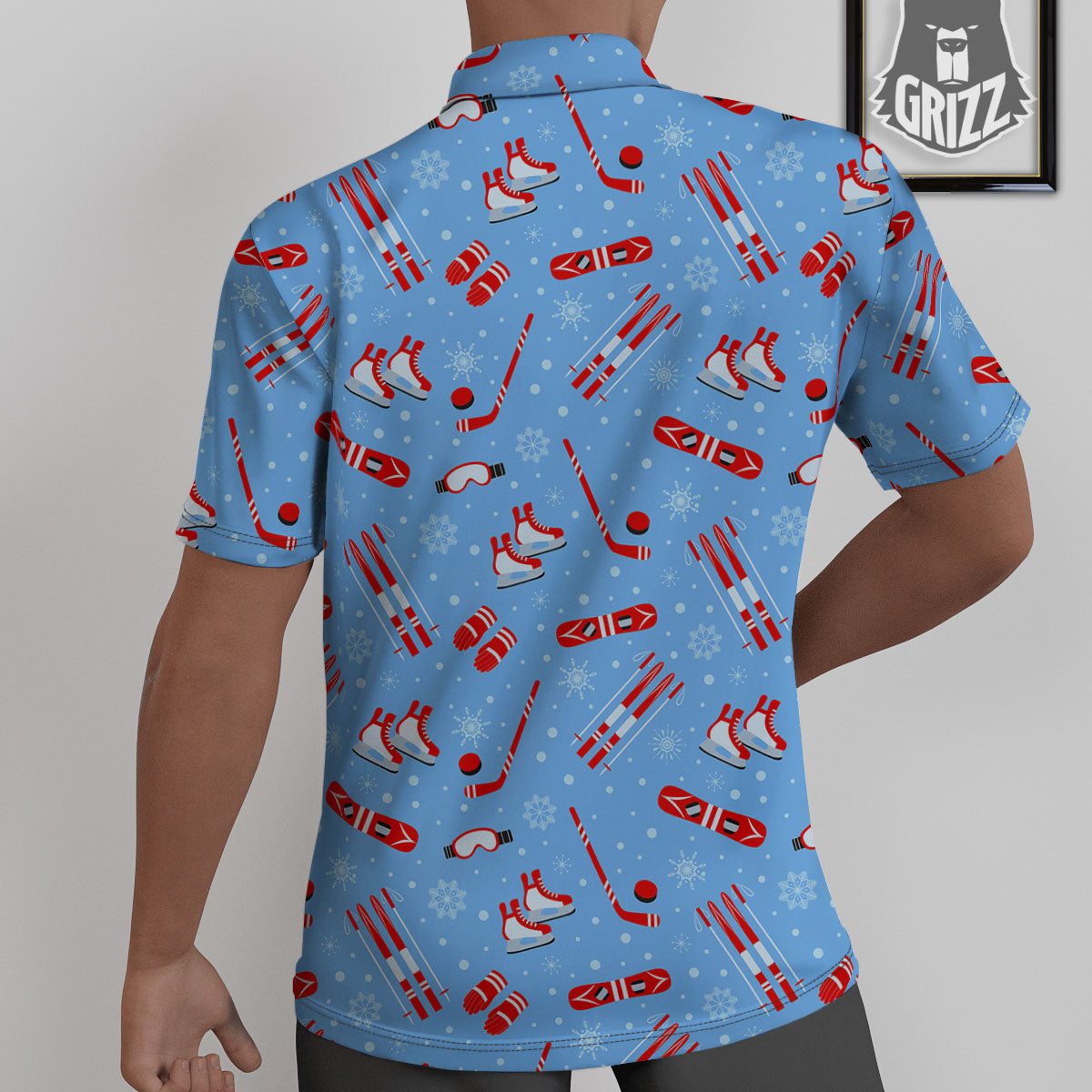 Ice Hockey Puck Print Pattern Untucked Shirts-grizzshop