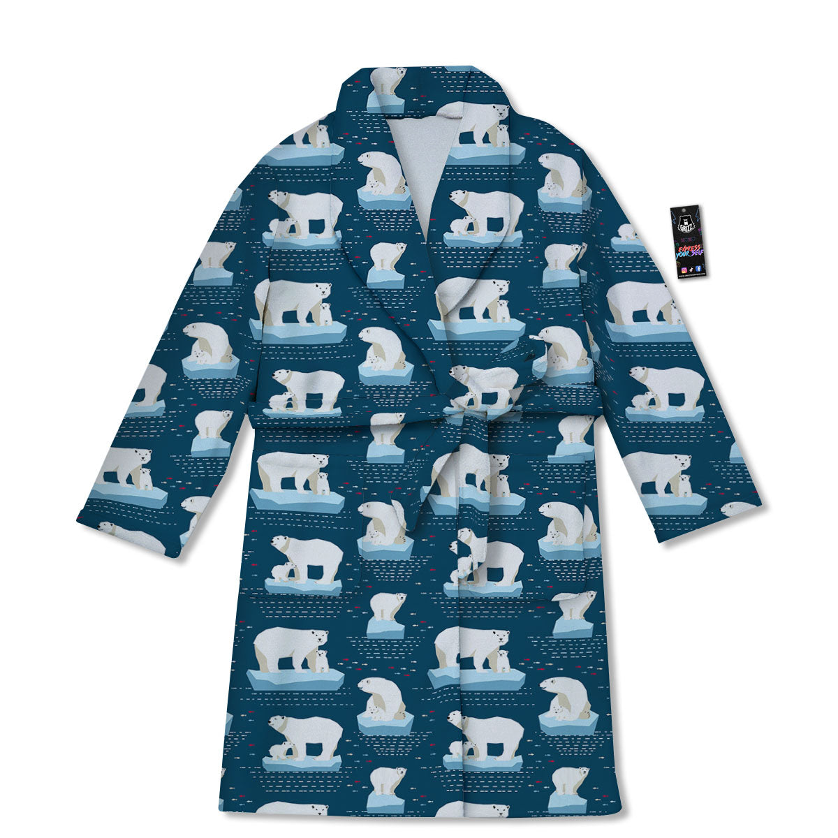 Ice Polar Bear Print Pattern Bathrobe-grizzshop