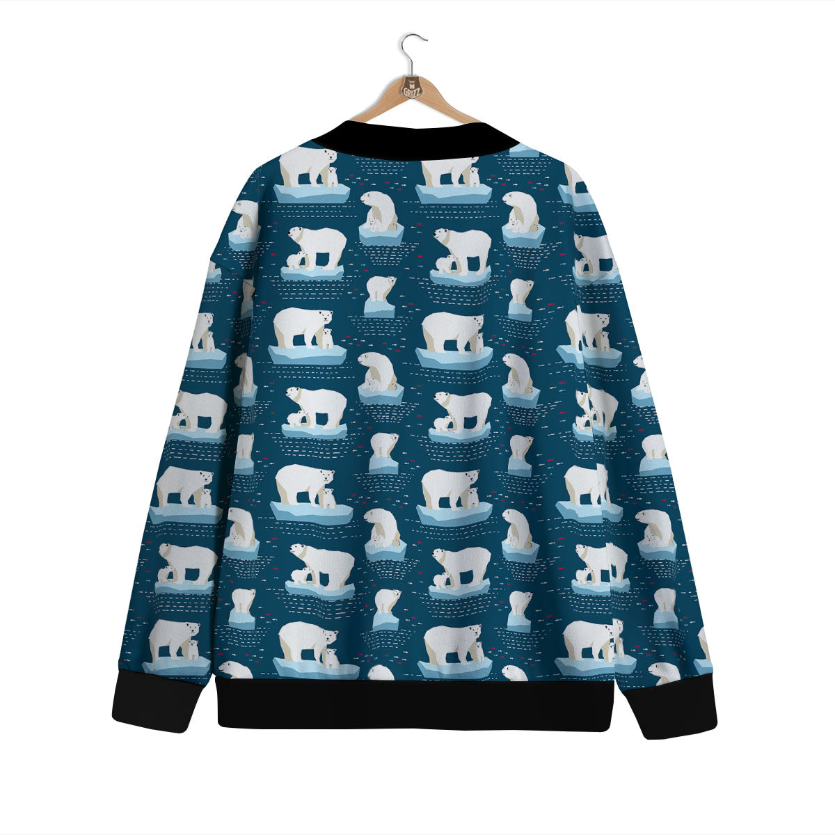 Ice Polar Bear Print Pattern Cardigan-grizzshop
