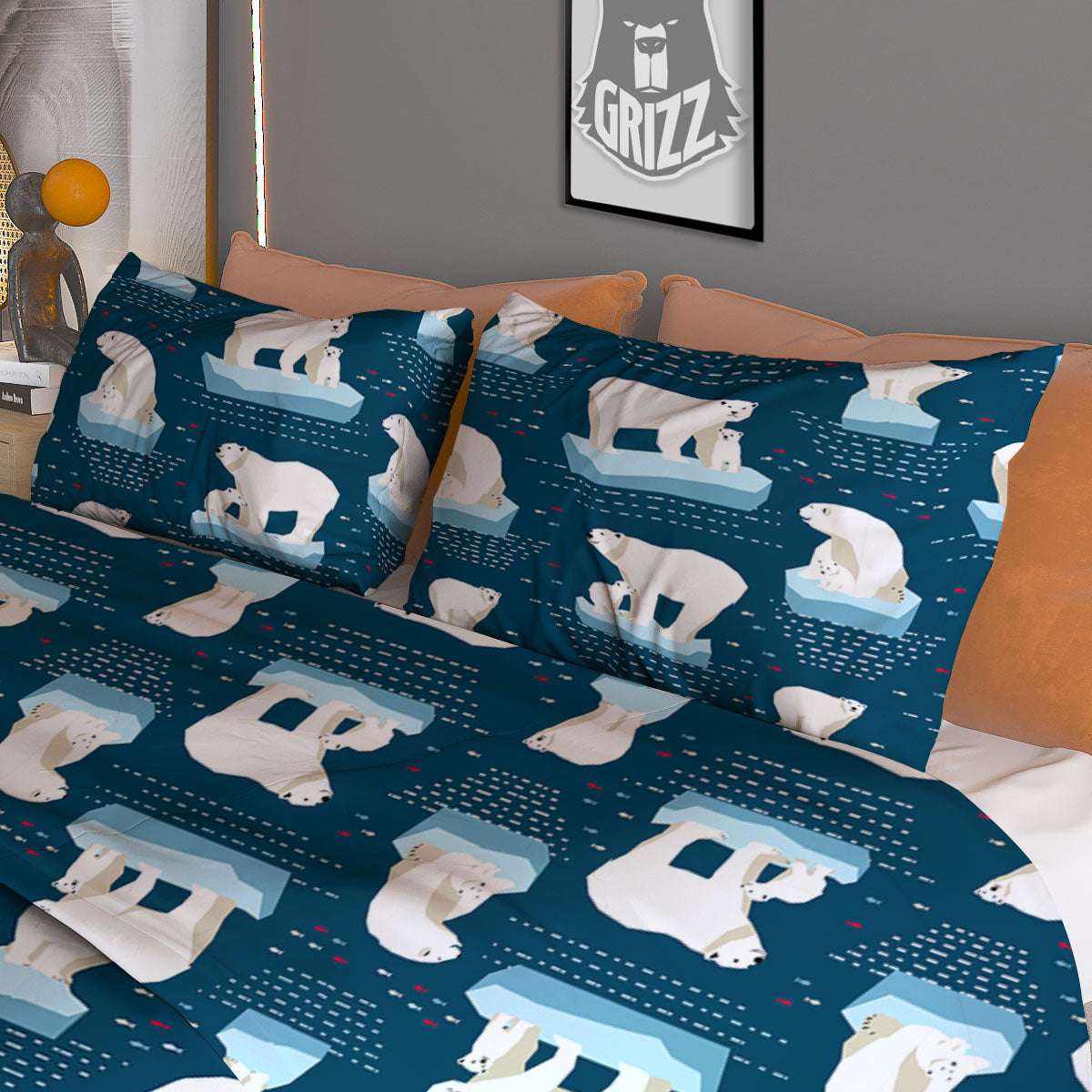 Houndstooth green Trippy Print Pattern Duvet Cover Bedding Set