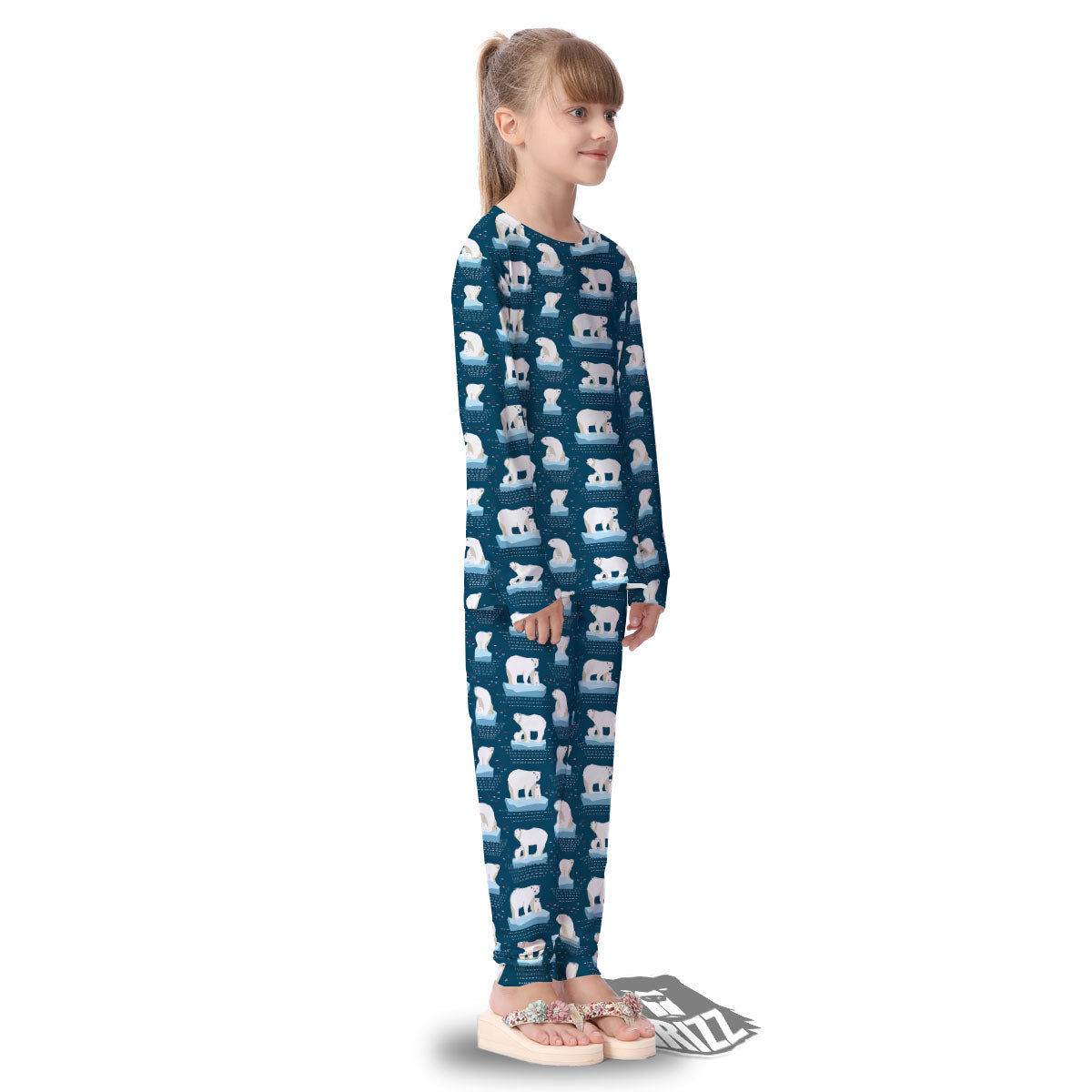 Ice Polar Bear Print Pattern Kid's Pajamas-grizzshop