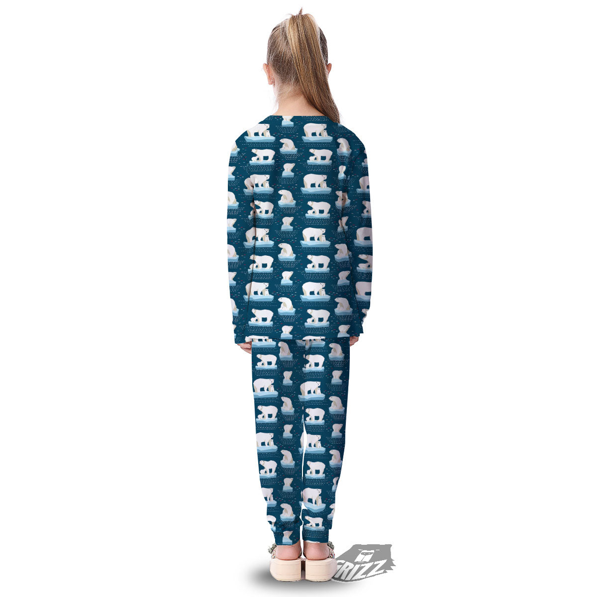 Ice Polar Bear Print Pattern Kid's Pajamas-grizzshop